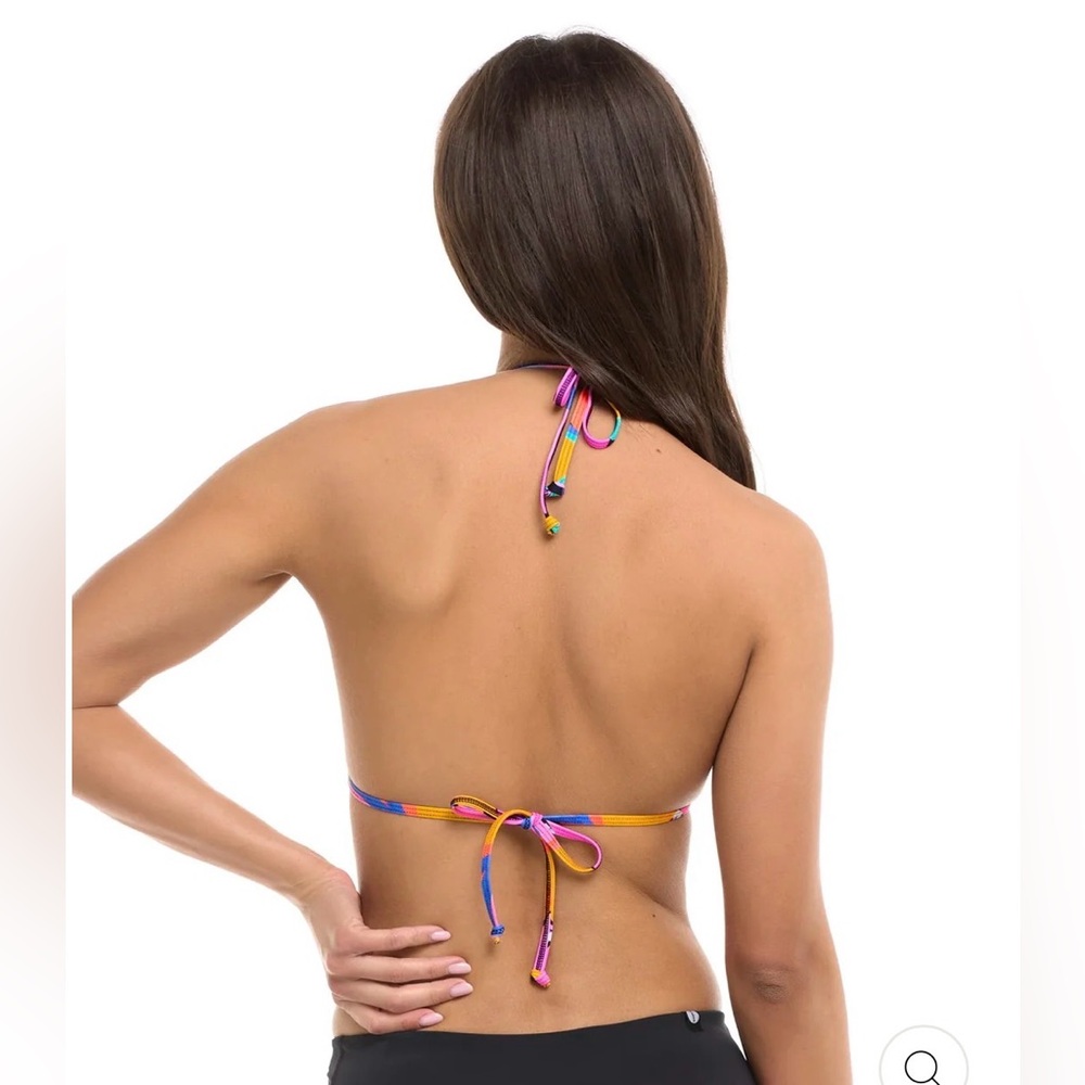 Eidon Kali Slider Multicolored Bright Floral Triangle String Bikini Top Med.NWT - Picture 3 of 6